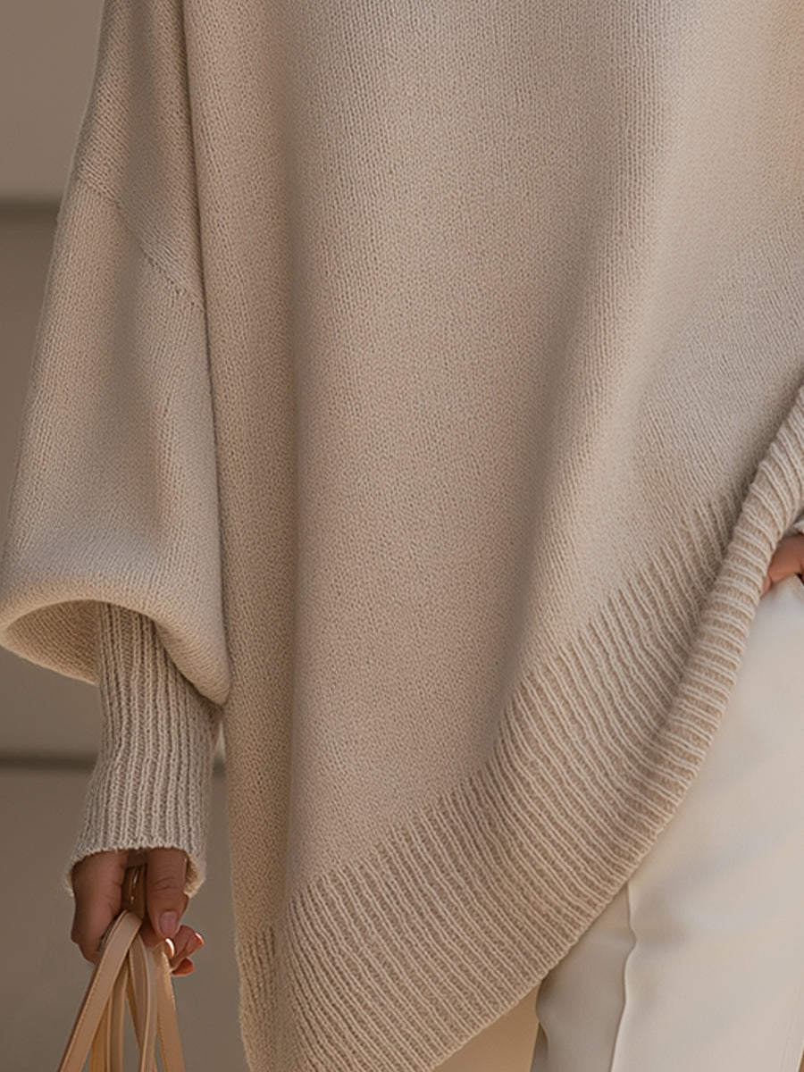 Women's Loose Oversized Wool Blend Knit Pullover