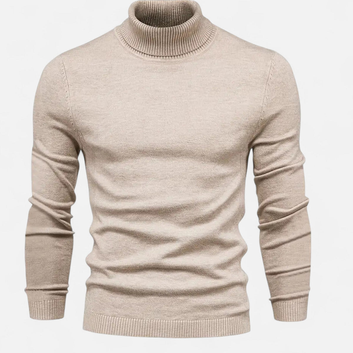 Men's Lapel Neckline Wool Blend Knit Pullover