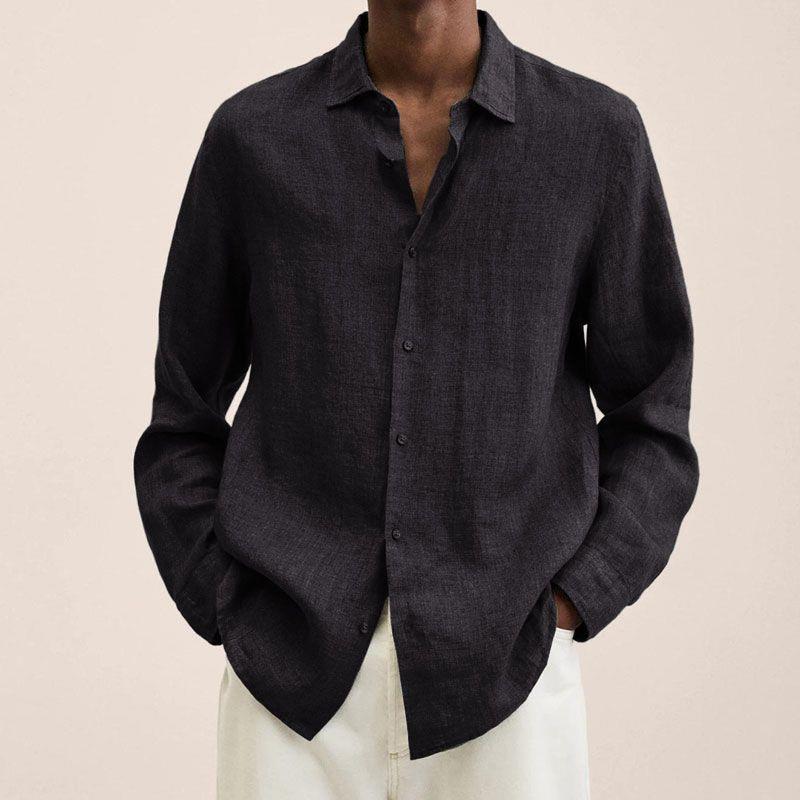 Men's Lightweight Button-Up Long Sleeve Summer Shirt