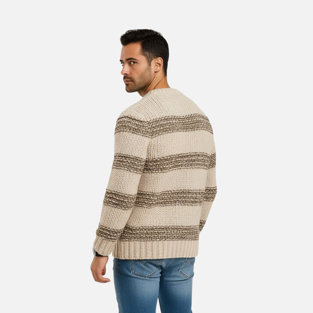 Men's Classic Mid-Weight Crewneck Winter Knit Pullover