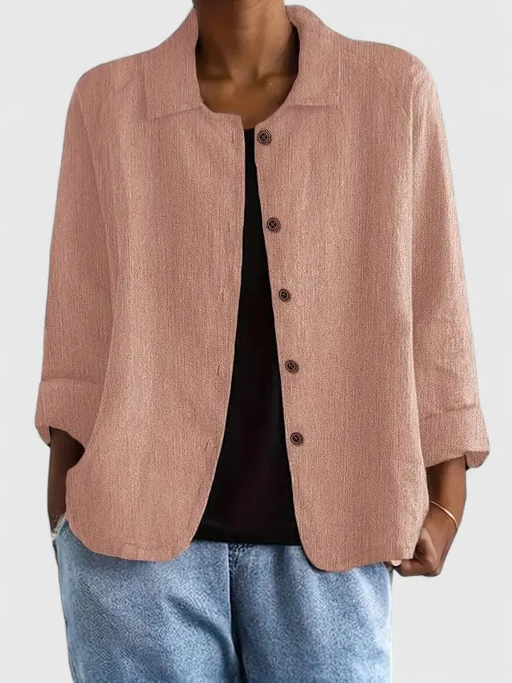 Women's Cotton Button-Front Layering Shirt Jacket