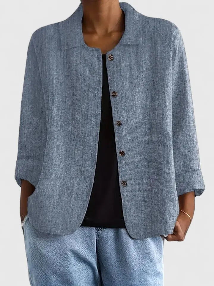Women's Cotton Button-Front Layering Shirt Jacket