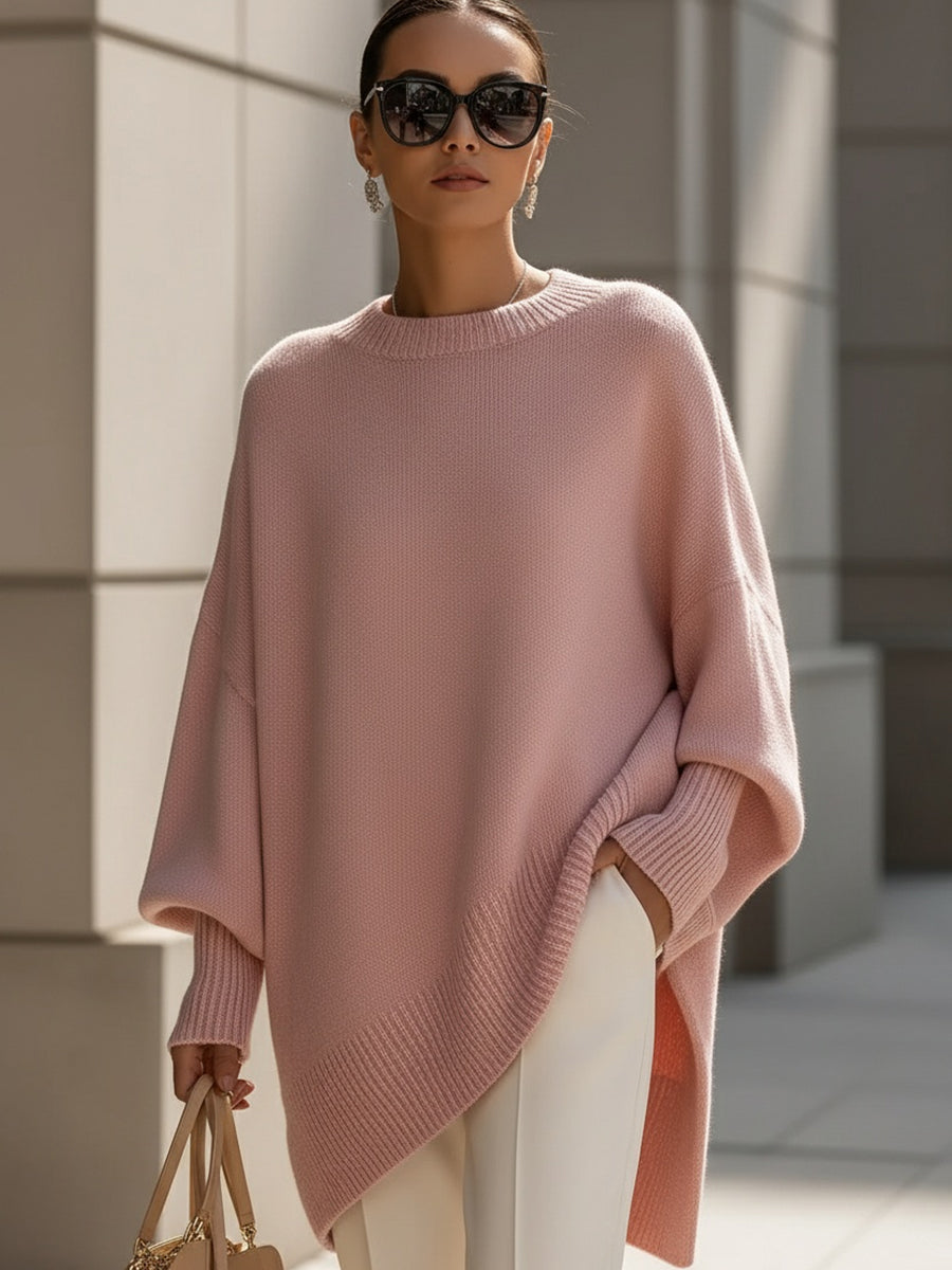 Women's Loose Oversized Wool Blend Knit Pullover