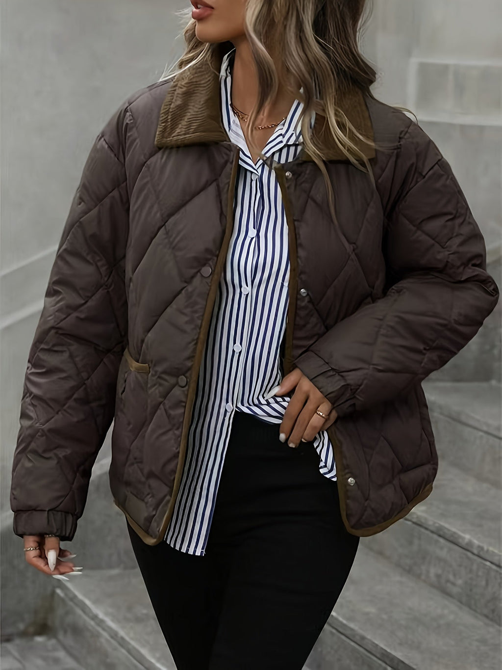 Women's Diamond Quilted Padded Coat