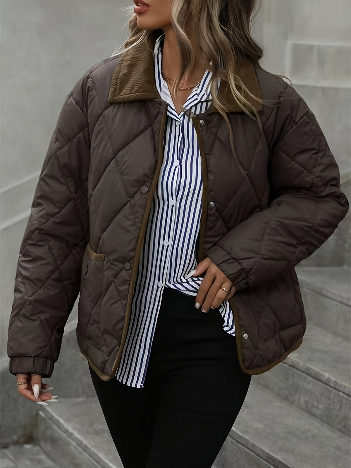 Women's Diamond Quilted Padded Coat