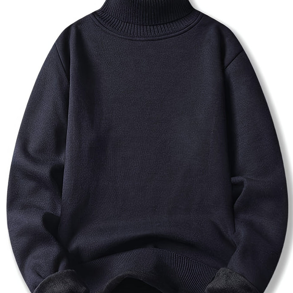 Men's Soft Lined Roll Neck Knit Sweater