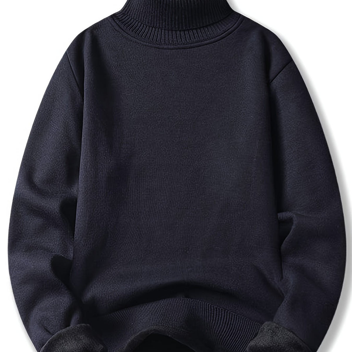 Men's Soft Lined Roll Neck Knit Sweater