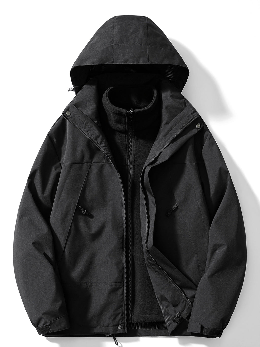 Men's Hooded Three-in-One Jacket with Detachable Liner