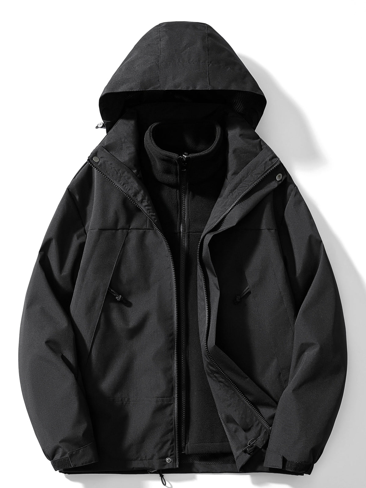 Men's Hooded Three-in-One Jacket with Detachable Liner