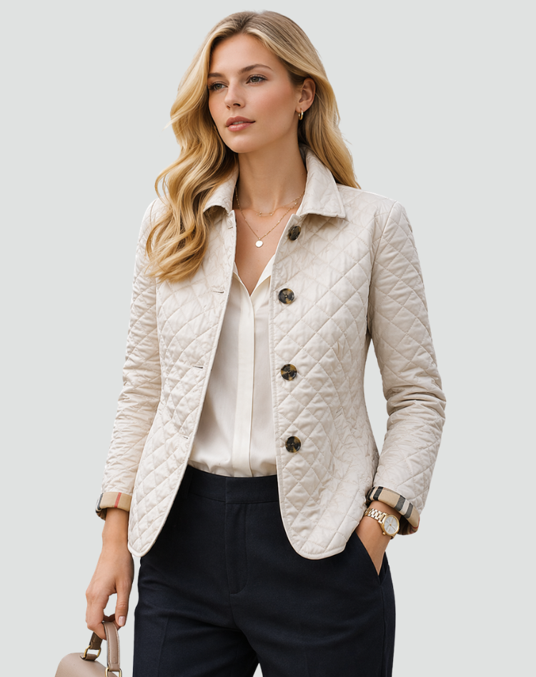 Women's Diamond Quilted Button-Up Everyday Coat