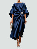 Women's Draped Cape Sleeve Formal Maxi Gown