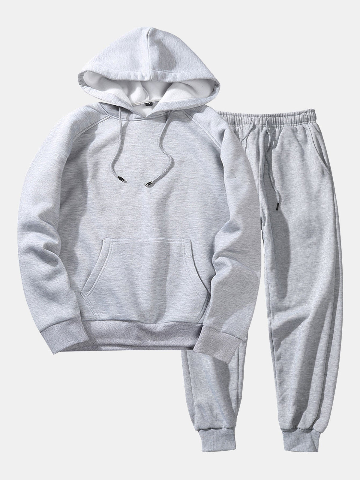 Men's Raglan Sleeve Hooded Pullover Cuffed Jogger Set