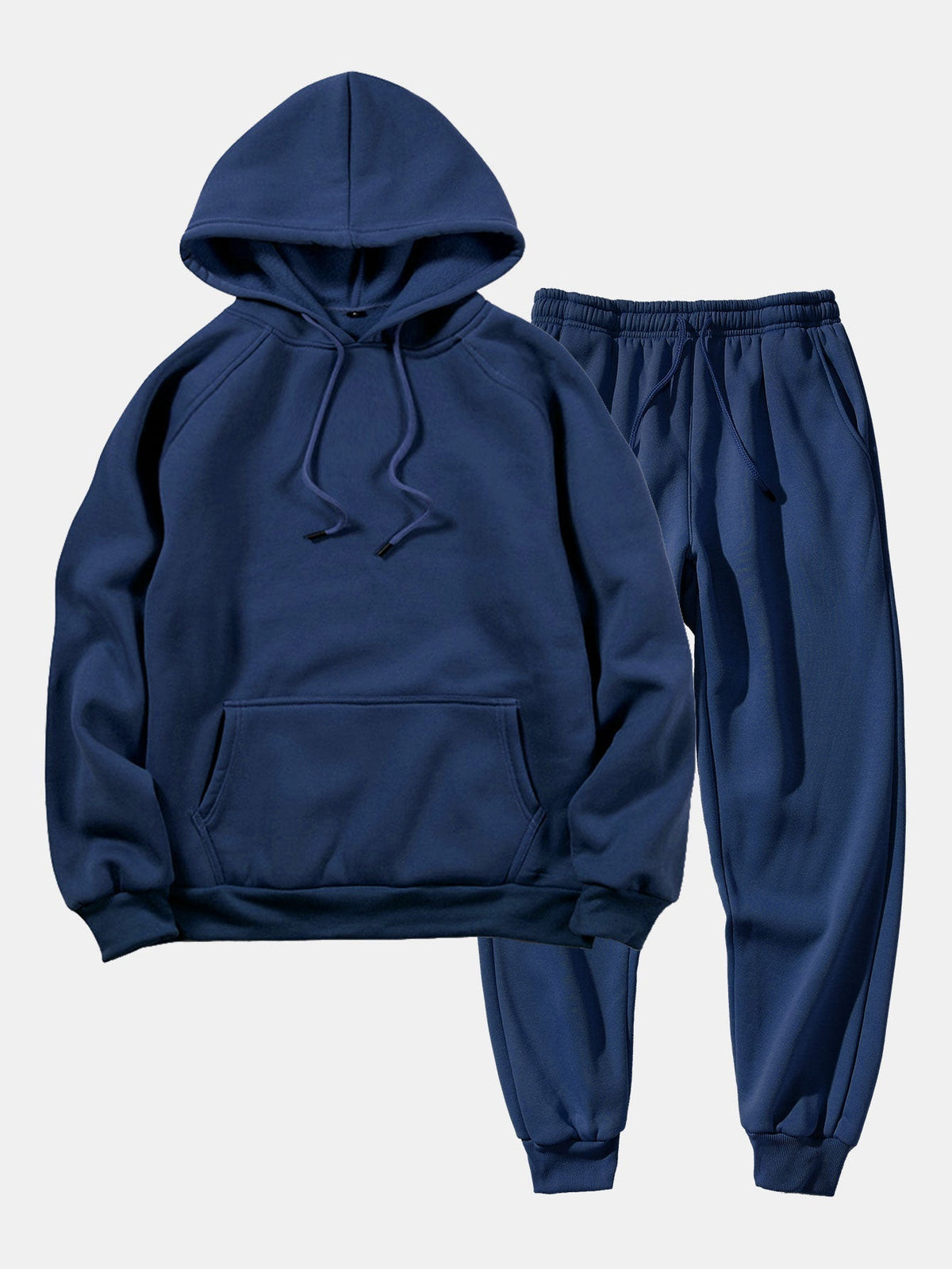 Men's Raglan Sleeve Hooded Pullover Cuffed Jogger Set