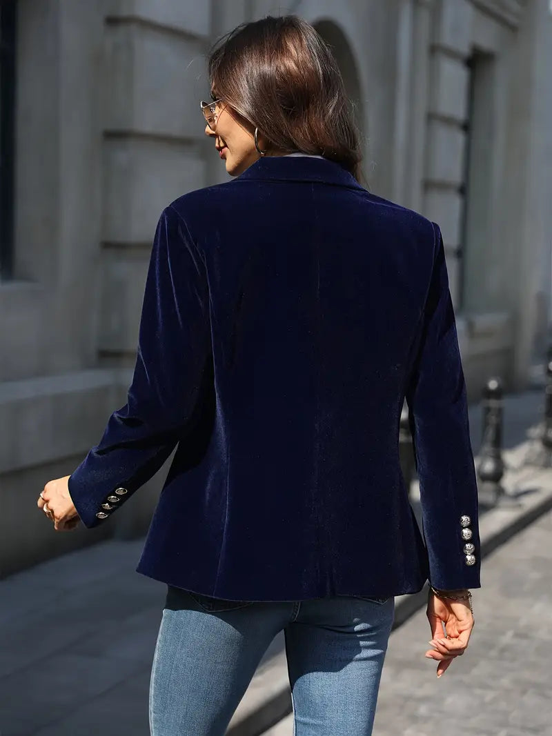 Women's Velvet Draped Soft Tailored Jacket