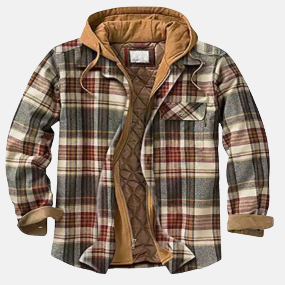 Men's Hooded Quilted Overshirt Coat