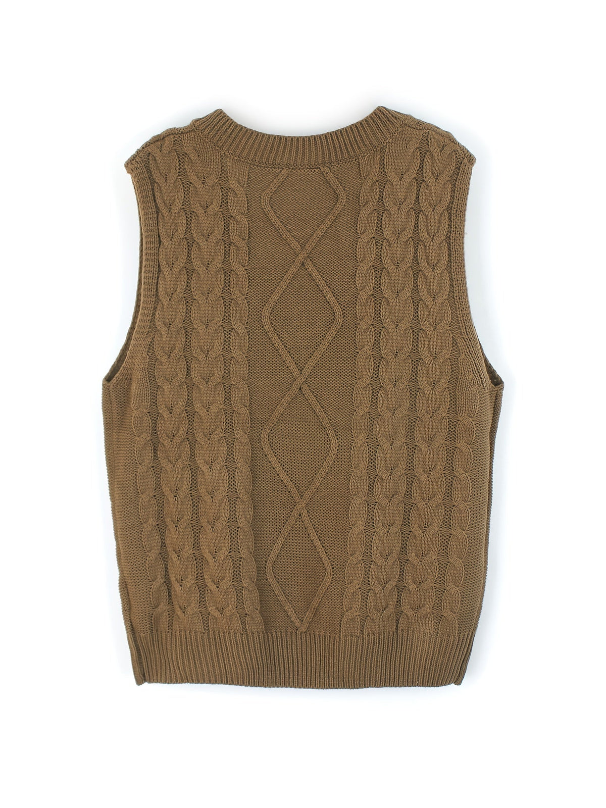 Women's V-Neck Cable Knit Sleeveless Sweater Vest