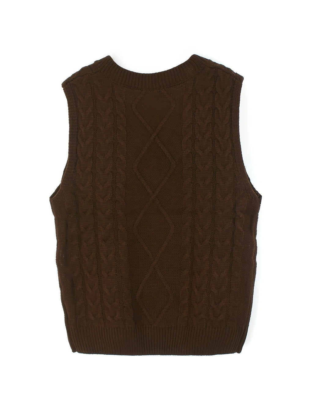 Women's V-Neck Cable Knit Sleeveless Sweater Vest