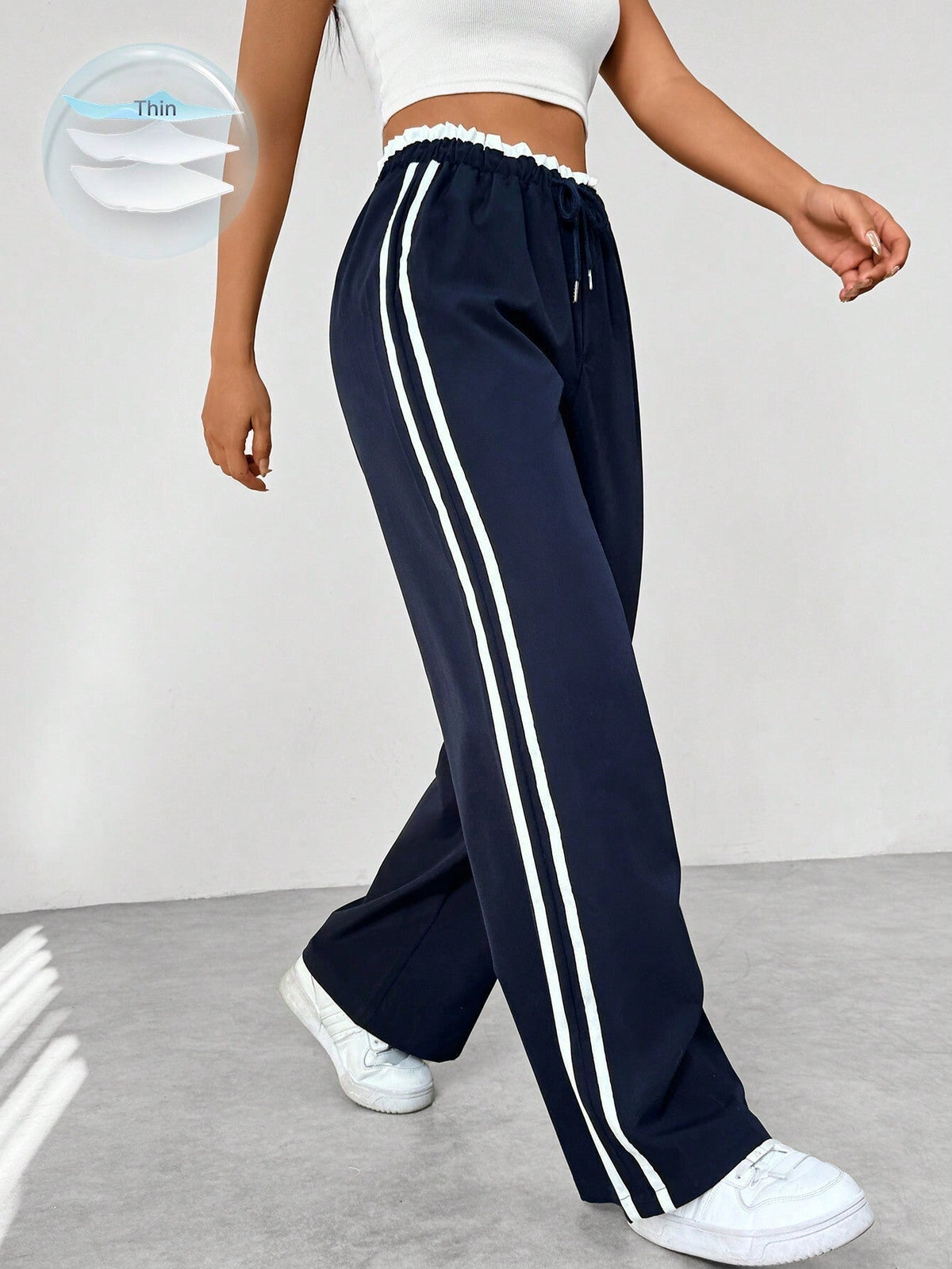 Women's Elastic Waist Pull-On Wide-Leg Sweatpants
