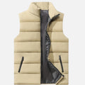 Men's Winter Padded Vest with Front Zip and Quilting
