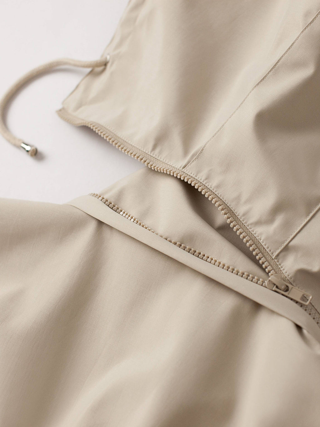 Women's Light Hooded Coat with Drawstring Waist