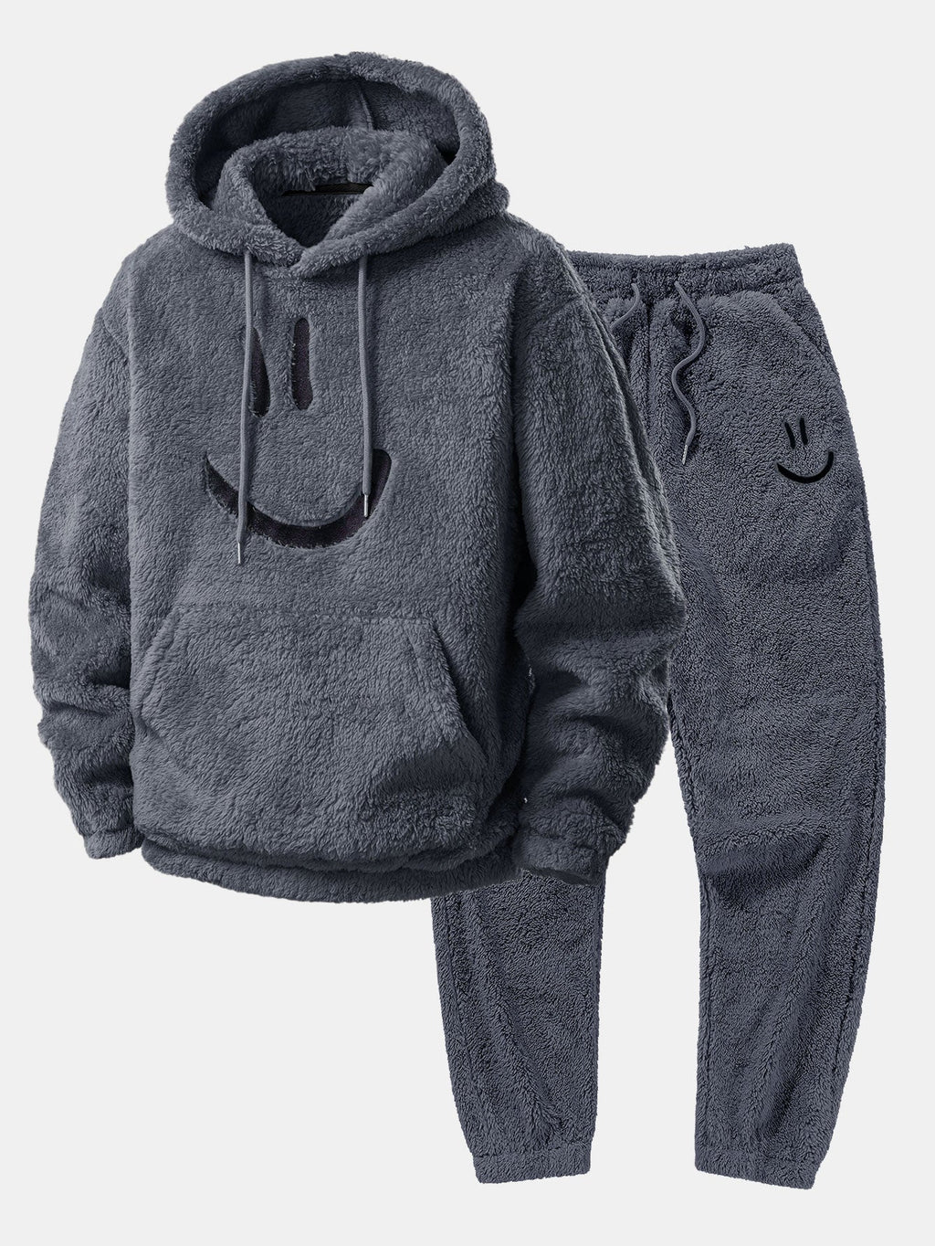Men's Cozy Plush Teddy Fleece Hoodie and Jogger Sweatsuit