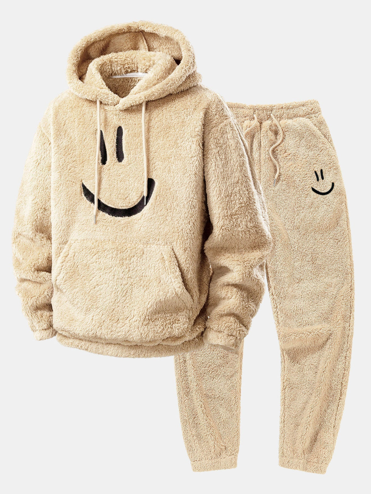 Men's Cozy Plush Teddy Fleece Hoodie and Jogger Sweatsuit