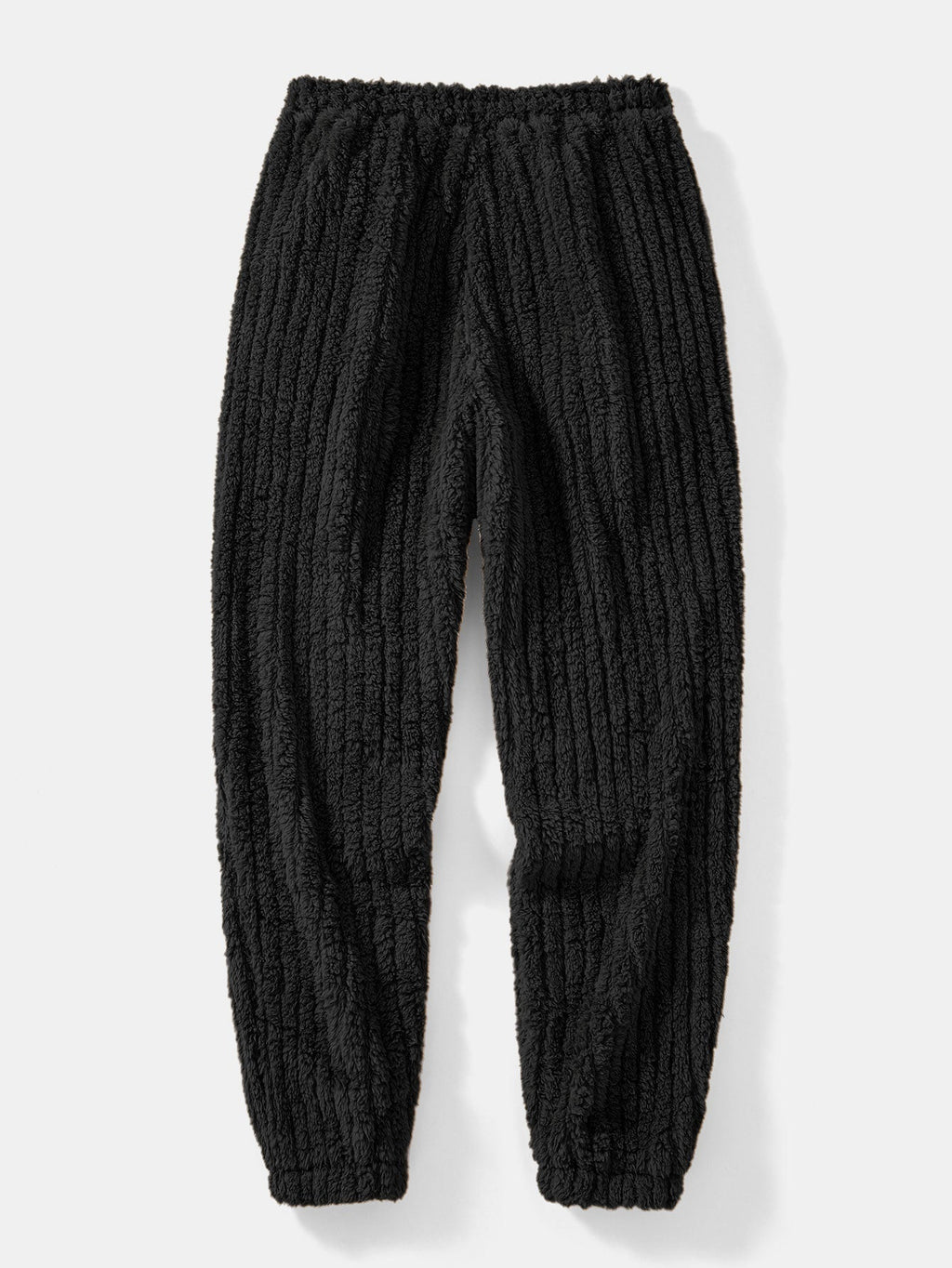 Men's Ribbed Teddy Texture Hooded Sweatshirt and Jogger Sweatsuit