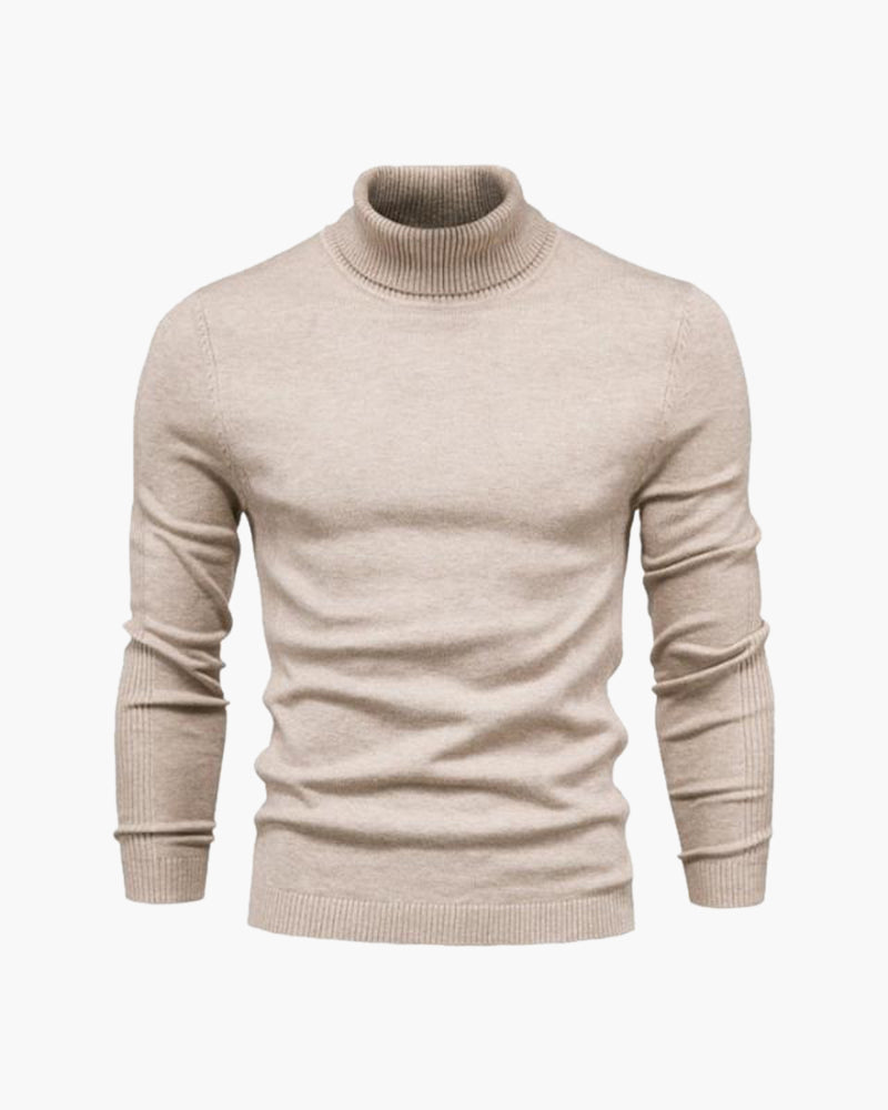 Men's Lightweight Fine Knit High Neck Pullover