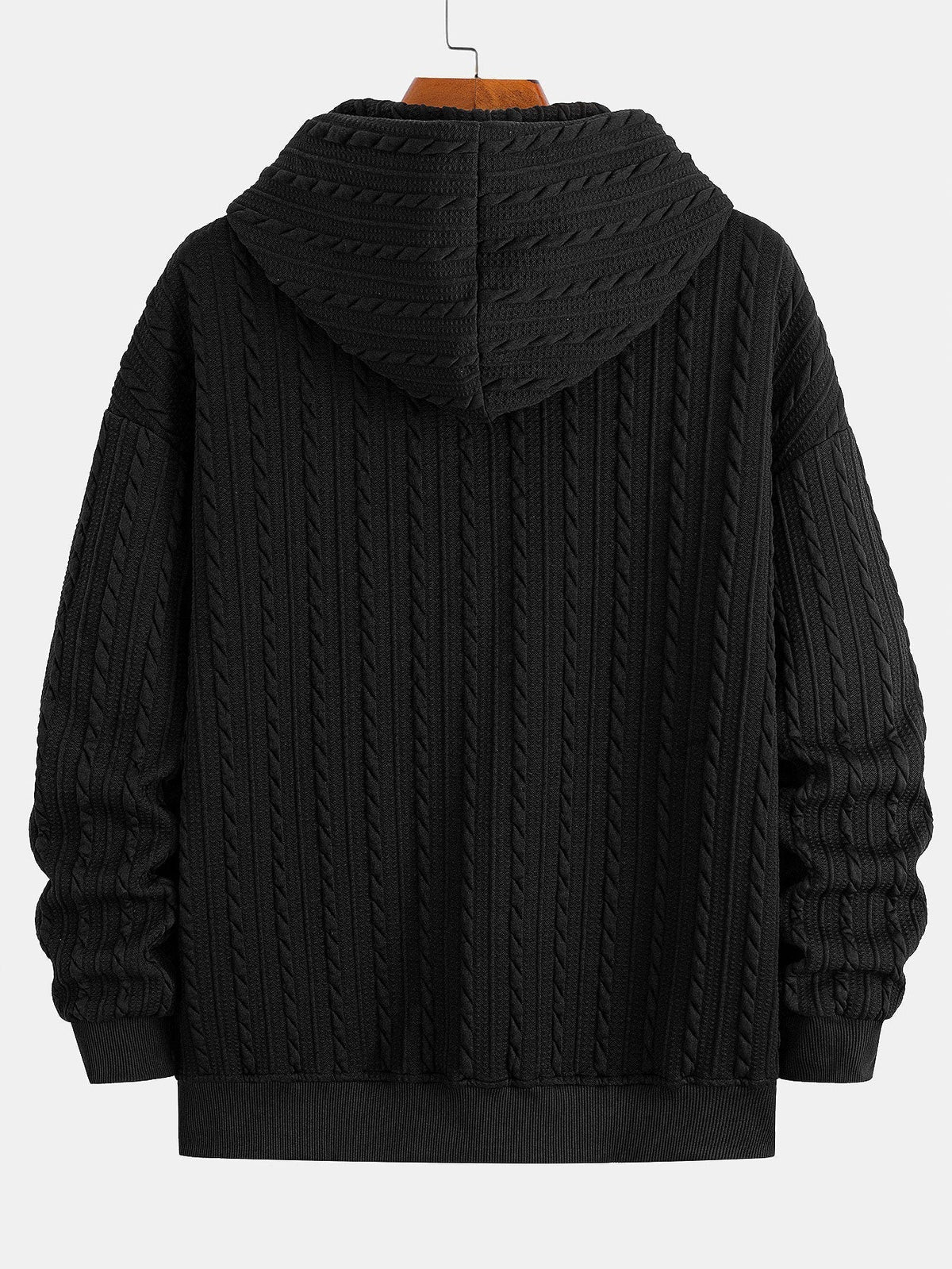Men's Zip-Front Jacquard Hooded Sweatshirt and Straight Pants Set
