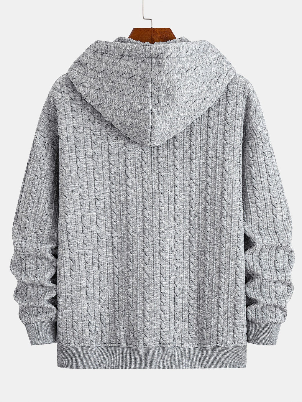 Men's Zip-Front Jacquard Hooded Sweatshirt and Straight Pants Set