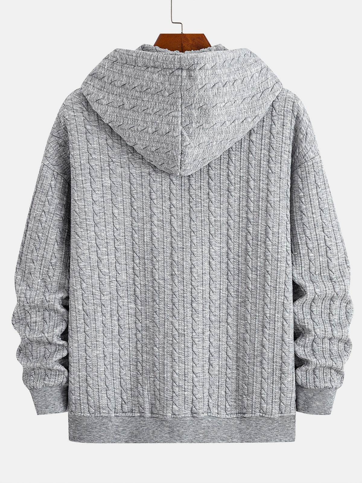 Men's Zip-Front Jacquard Hooded Sweatshirt and Straight Pants Set