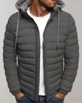 Men's Hooded Padded Coat with Elastic Cuffs