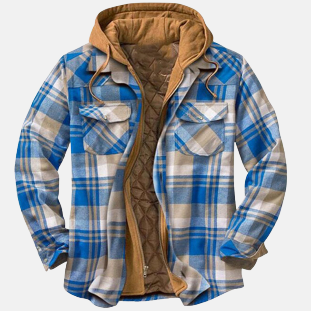 Men's Hooded Quilted Overshirt Coat