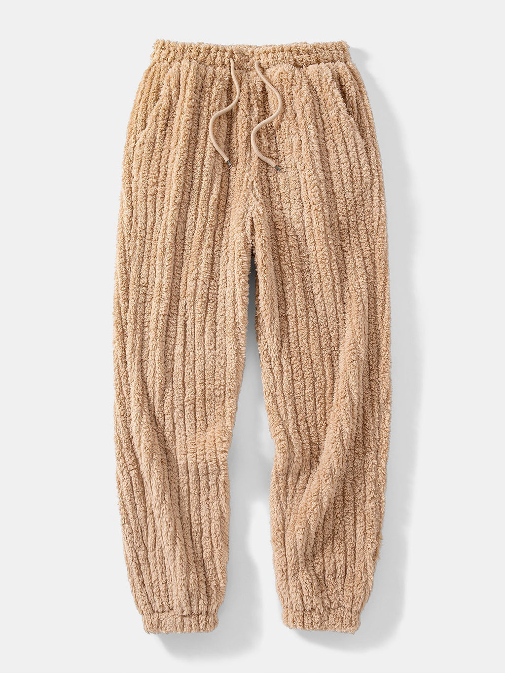 Men's Ribbed Teddy Texture Hooded Sweatshirt and Jogger Sweatsuit