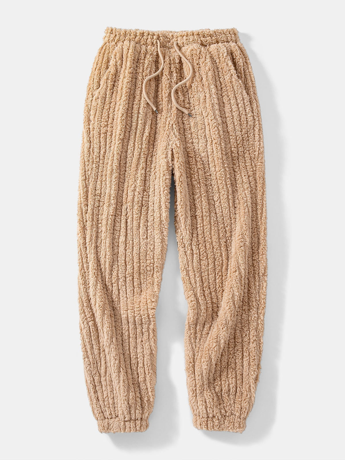 Men's Ribbed Teddy Texture Hooded Sweatshirt and Jogger Sweatsuit