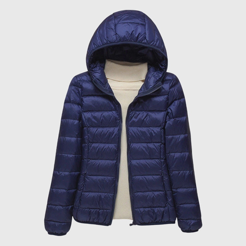 Women's Ultra-Light Waterproof Quilted Hooded Coat