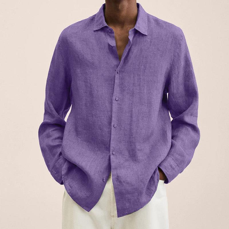 Men's Lightweight Button-Up Long Sleeve Summer Shirt