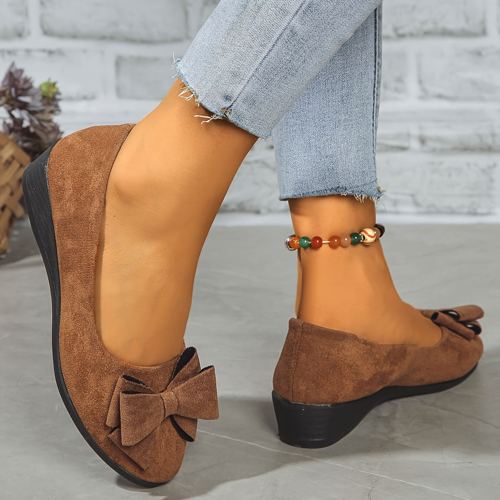 Women's Orthopedic Ballet Flats with Bow Detail