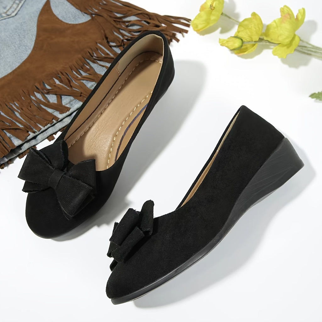Women's Orthopedic Ballet Flats with Bow Detail