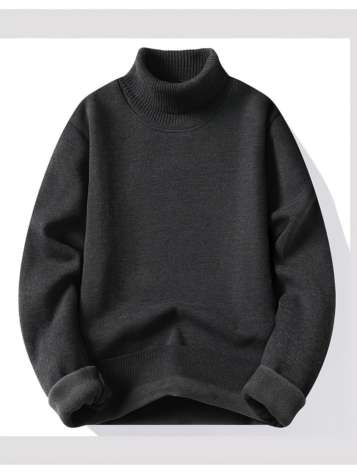 Men's Soft Lined Roll Neck Knit Sweater