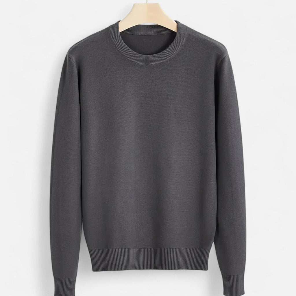 Men's Tailored Slim Ribbed Crew Neck Knit Pullover