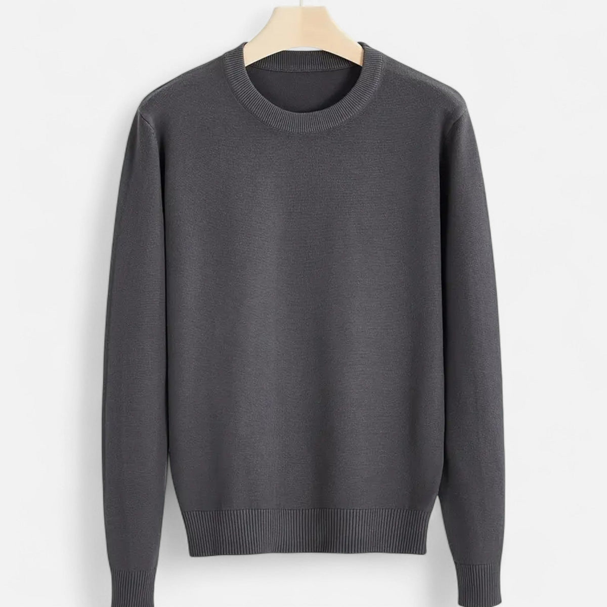 Men's Tailored Slim Ribbed Crew Neck Knit Pullover