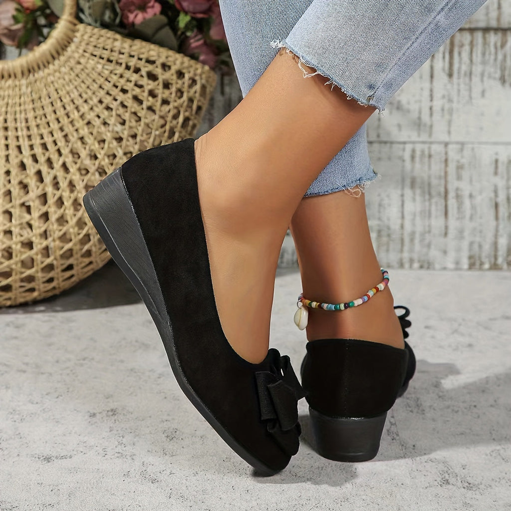 Women's Orthopedic Ballet Flats with Bow Detail