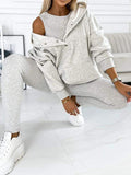 Women's Longline Hooded Pullover Matching Leggings Set