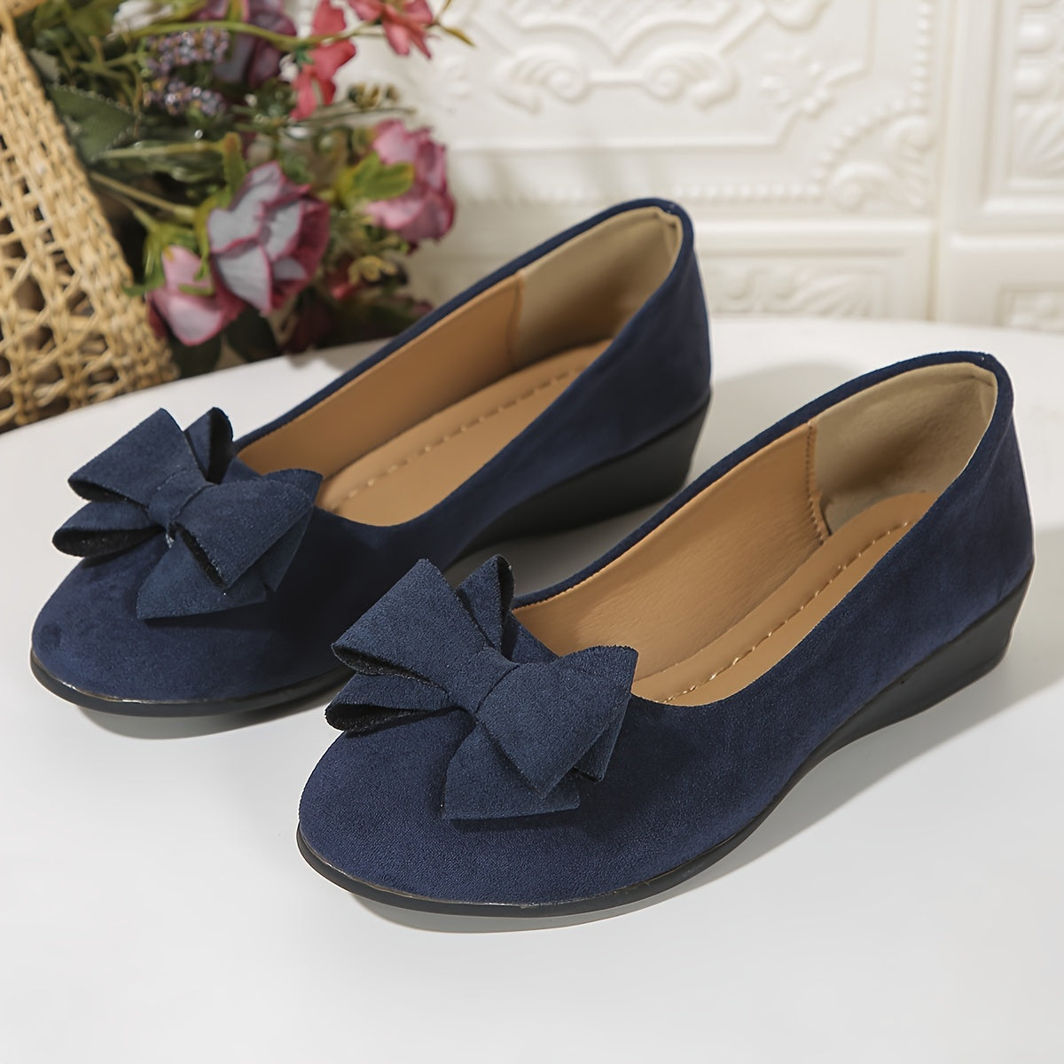 Women's Orthopedic Ballet Flats with Bow Detail