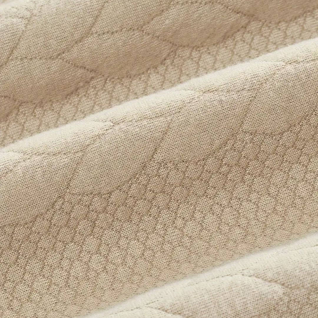 Men's Adjustable Half-Zip Cable Knit Pullover with Textured Yoke