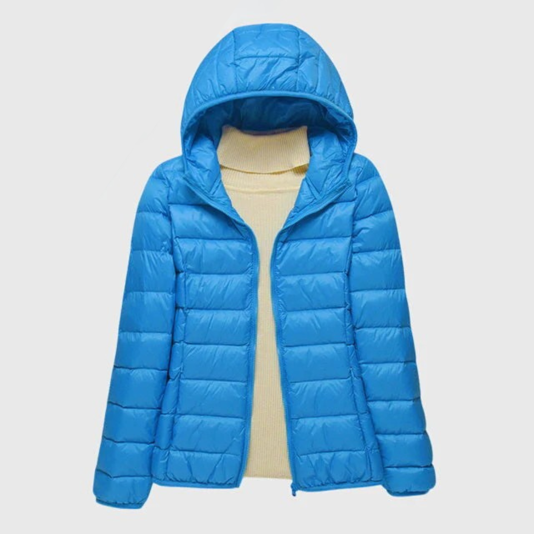 Women's Ultra-Light Waterproof Quilted Hooded Coat