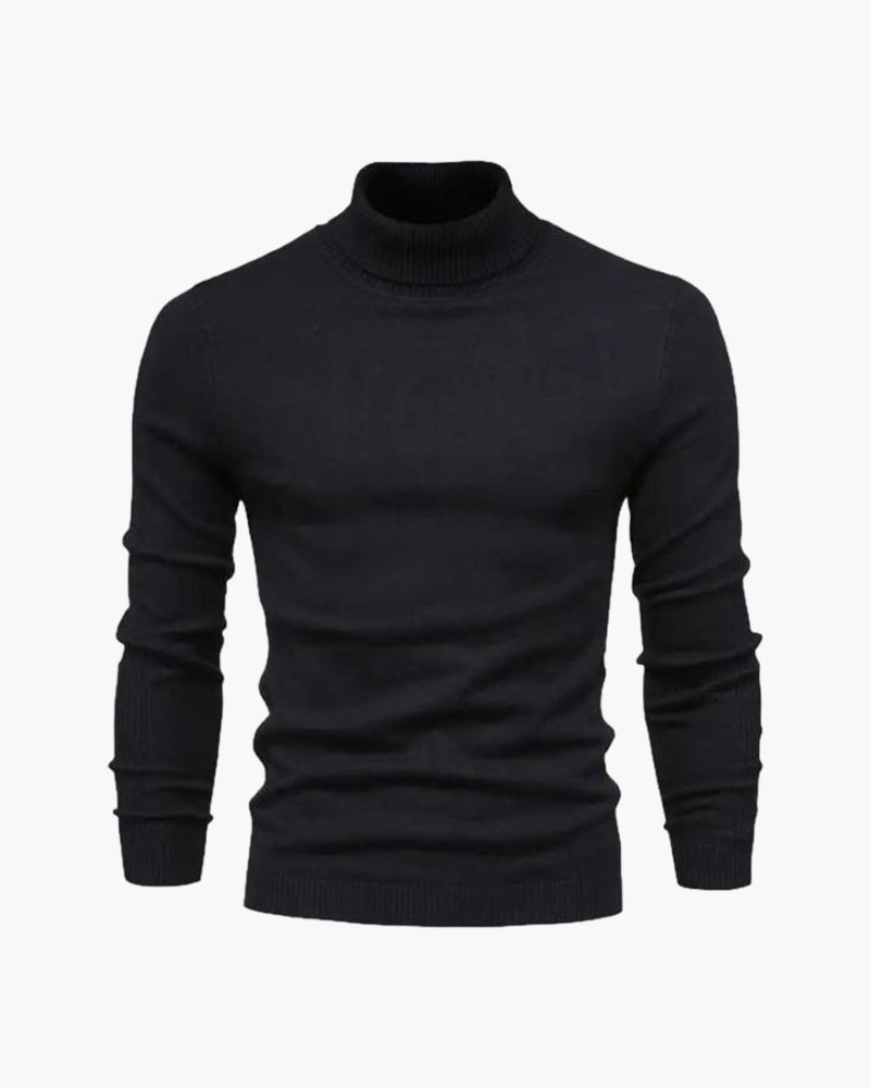 Men's Lightweight Fine Knit High Neck Pullover