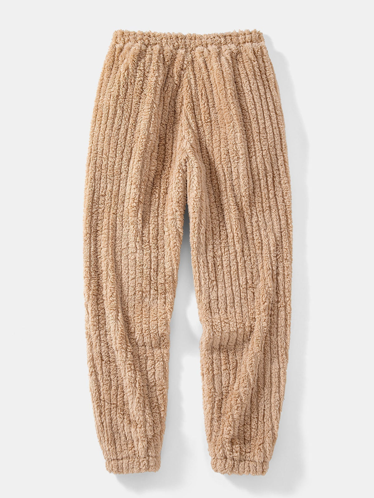 Men's Ribbed Teddy Texture Hooded Sweatshirt and Jogger Sweatsuit
