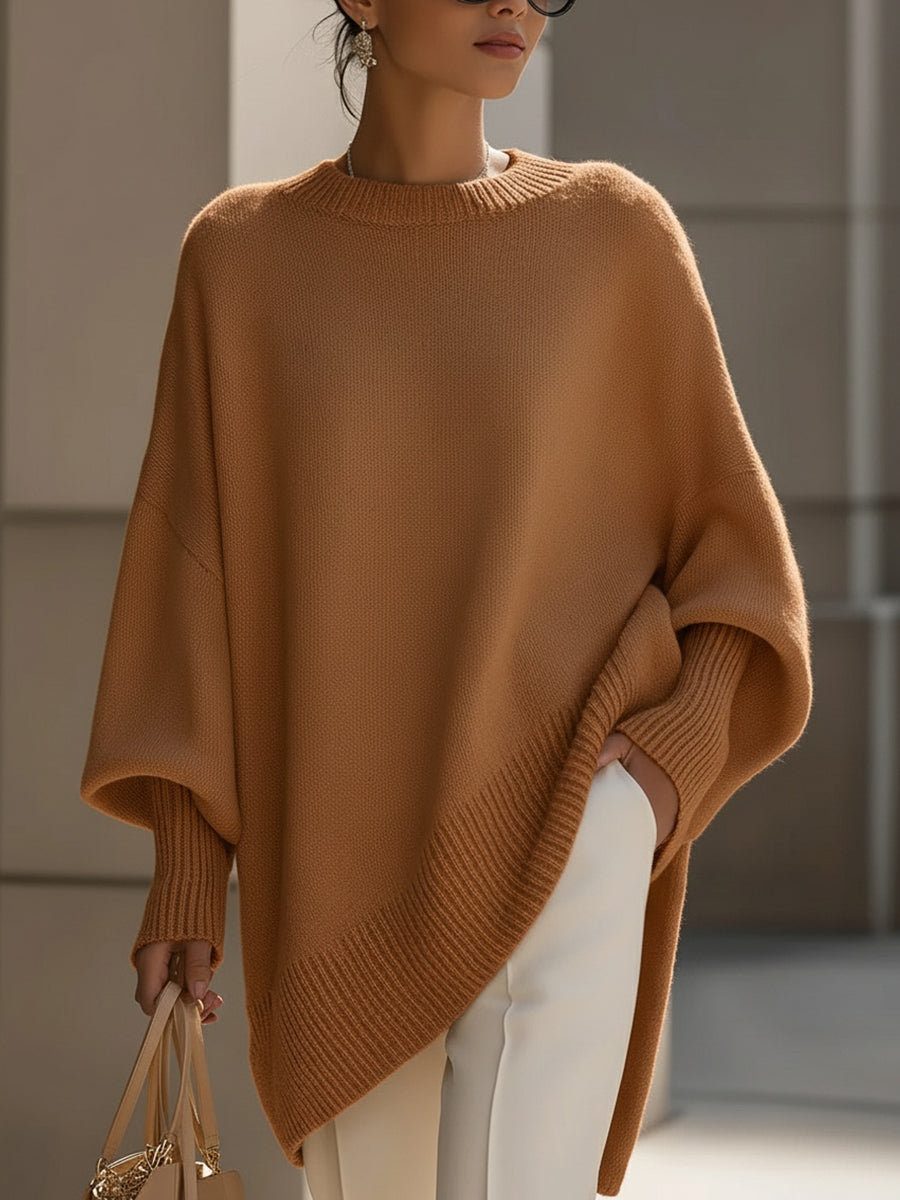 Women's Loose Oversized Wool Blend Knit Pullover